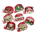Bulk 48 Xmas Glitter Party Glasses 8 Asst