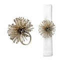 Bulk 12 Champagne Starburst Christmas Napkin Rings 7cm