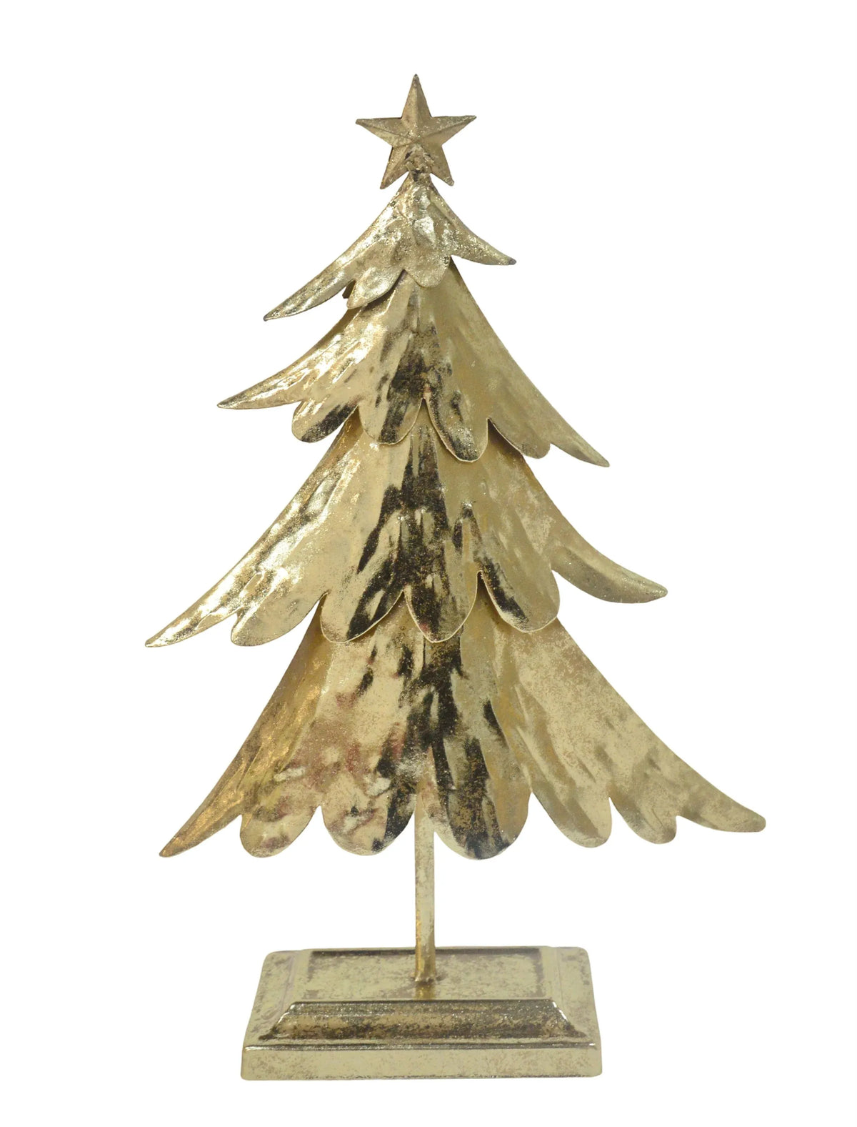 Bulk 6 Rustic Gold Metal Xmas Tree 23x8x37cm