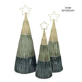 Bulk 2 Xmas Forest Green Paper Rope Tree 30x93cm