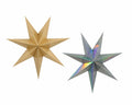 Bulk 24 Xmas Folded Paper Metallic Star 40cm 2 Asst