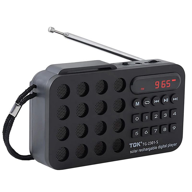 Portable Solar FM Radio Bluetooth Speaker Black — product image 3