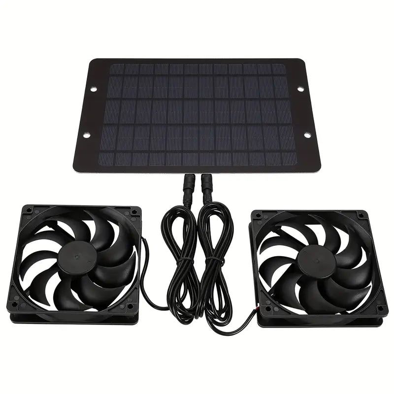 Solar-Powered Electric Ventilator - 10W/12V Dual Fan Pack