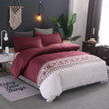 Burgundy Fiore Border Haven Quilt / Doona / Duvet Cover set