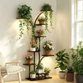 Eight-Tier Tree-Shaped Indoor Plant Display Stand – Metal & MDF — product image 1 of 3