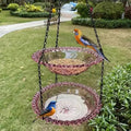 Purple Double-Layer Hanging Garden Bird Feeder & Bath – product image 1 of 2