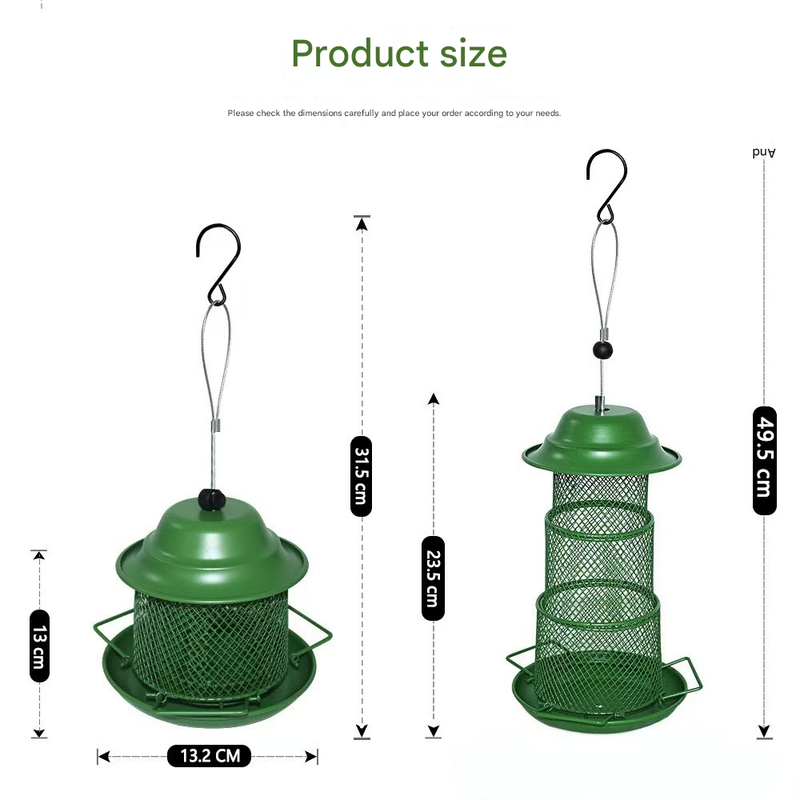 Square 3-Tier Hanging Metal Wild Bird Feeder – product image 4 of 4