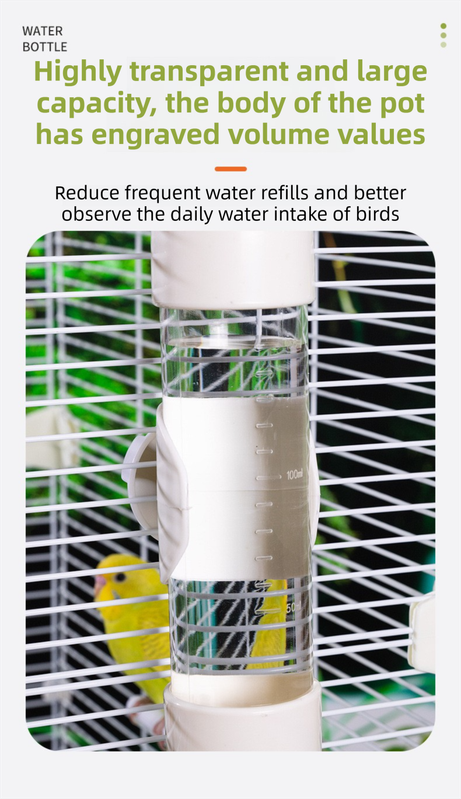 200 ml Bird Water Dispenser with Needle Valve - White / Threaded Cap – product image 4 of 5