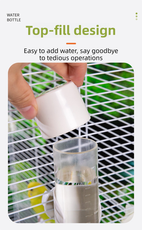 200 ml Bird Water Dispenser with Needle Valve - Green / Threaded Cap – product image 3 of 5