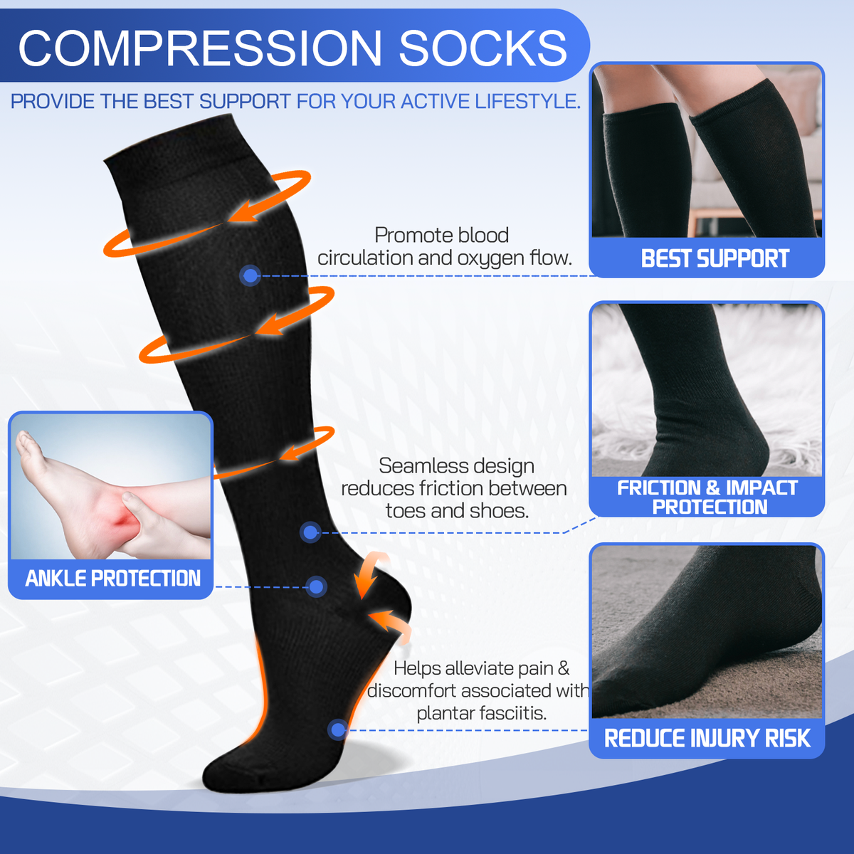 Travel Anti-Fatigue Compression Socks – Medium – product photo 3