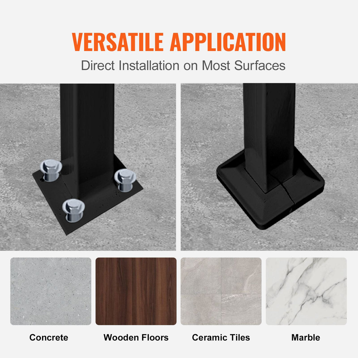Wrought Iron Stair Handrail Kit - Four Steps, Outdoor