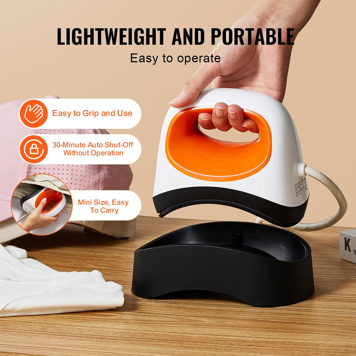 Mini Hat Heat Press – 6.1 × 3.5-Inch Plate, White