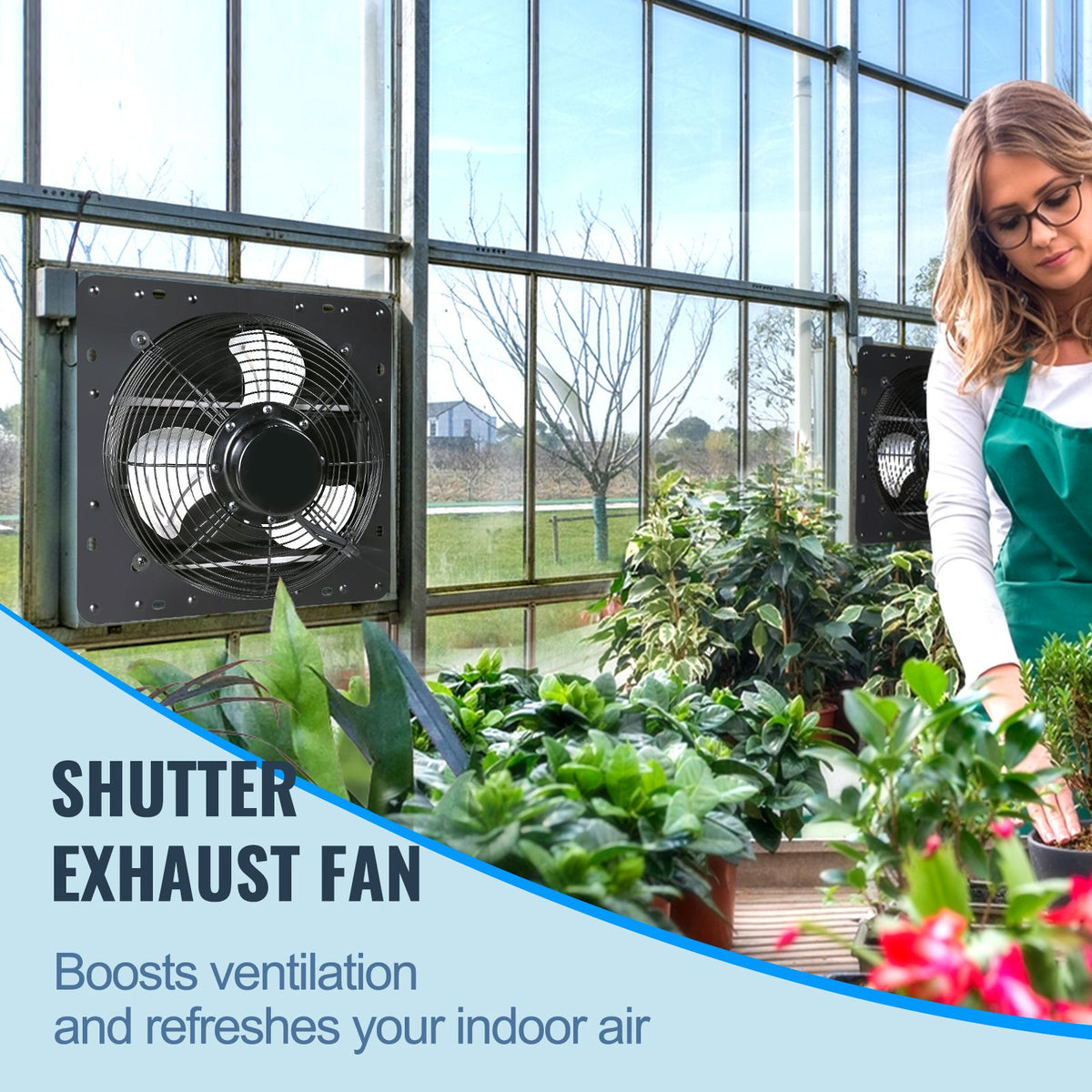 Shutter Exhaust Fan, 406 mm /16inch with Temperature Humidity Controller, EC-motor, 1747 CFM, Variable Speed… — product photo 2