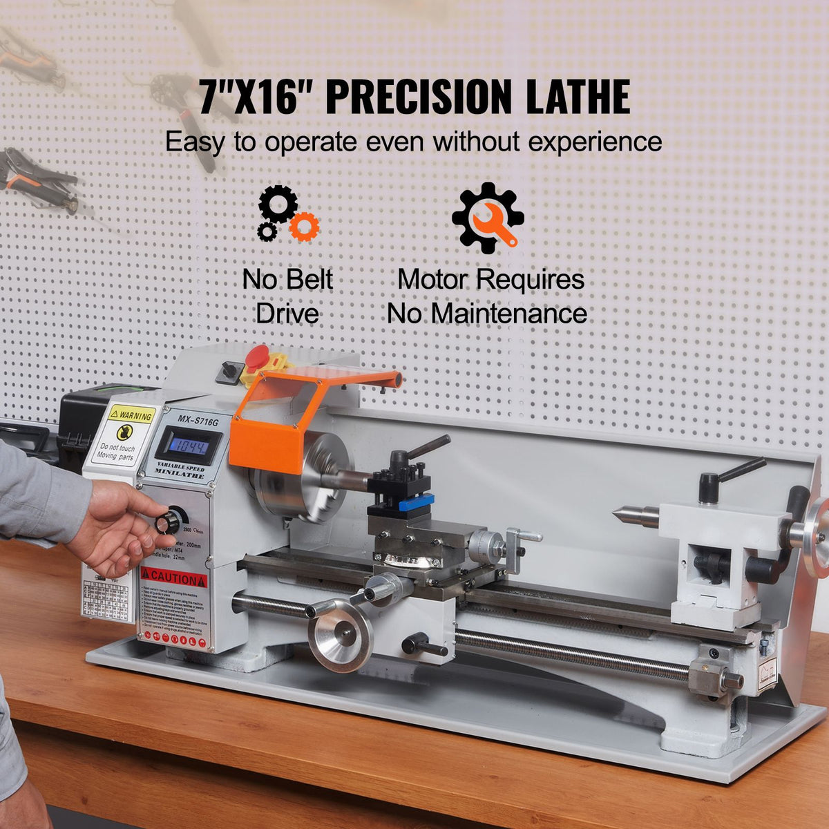 800 W Benchtop Metal Lathe – 180 × 400 mm, 150–2500 RPM