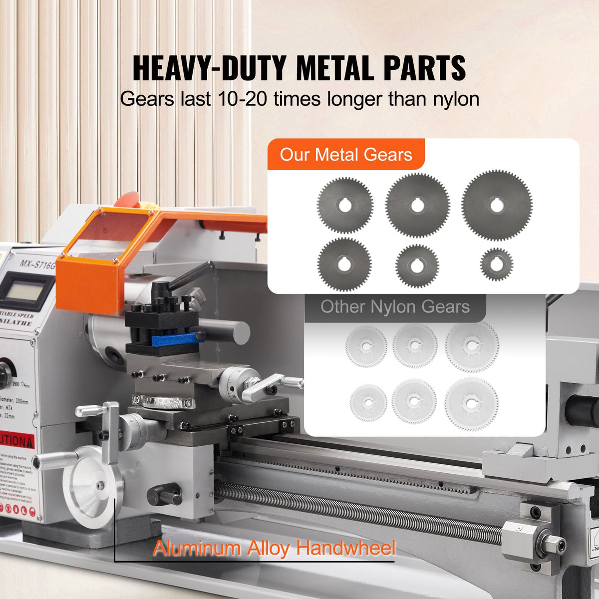 800 W Benchtop Metal Lathe – 180 × 400 mm, 150–2500 RPM