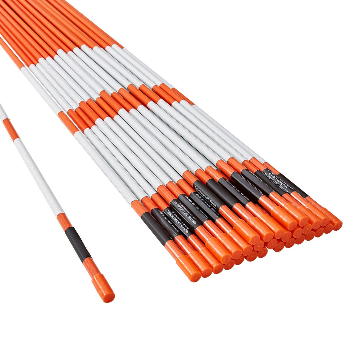 Driveway Markers, 30 PCS 121.5cm, 0.78cm Diameter, Orange Fiberglass Poles Snow Stakes with Reflective Tape, 30cm Steel Drill Bit & Protection Gloves for Parking Lots, Walkways Easy Visibility — product image 10
