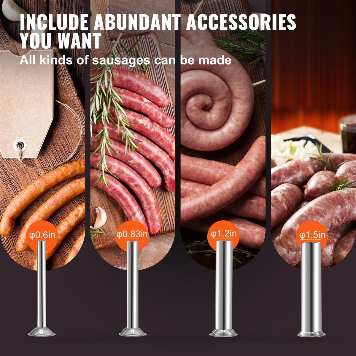 10 L Electric Stainless Steel Sausage Stuffer with Variable Speed