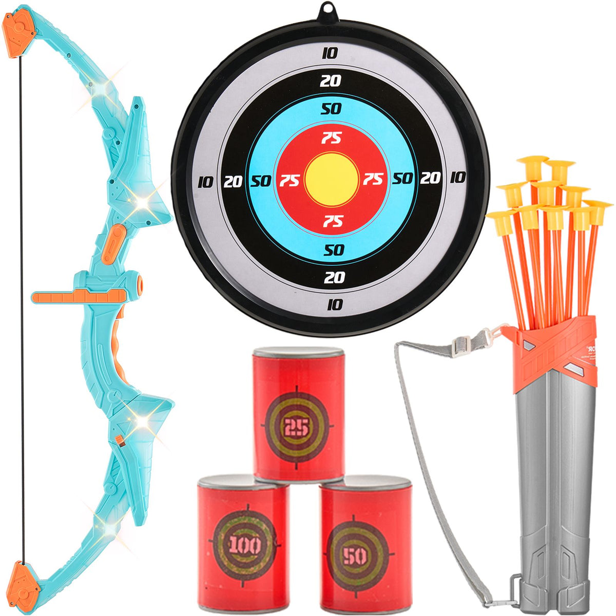 Kids Bow and Arrow Set LED Light Up Outdoor Archery Kit Children 10 Arrows — product image 1