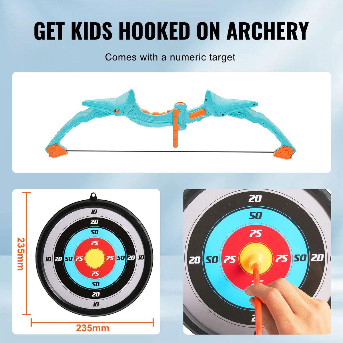 Kids Bow and Arrow Set LED Light Up Outdoor Archery Kit Children 10 Arrows — product image 5