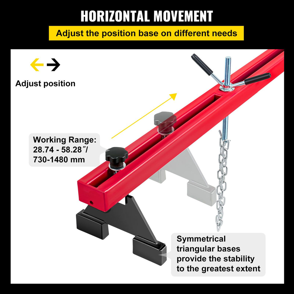 Engine Support Bar Engine Load Leveler 1100 Lbs Transmission w/ Dual Hook — product image 5
