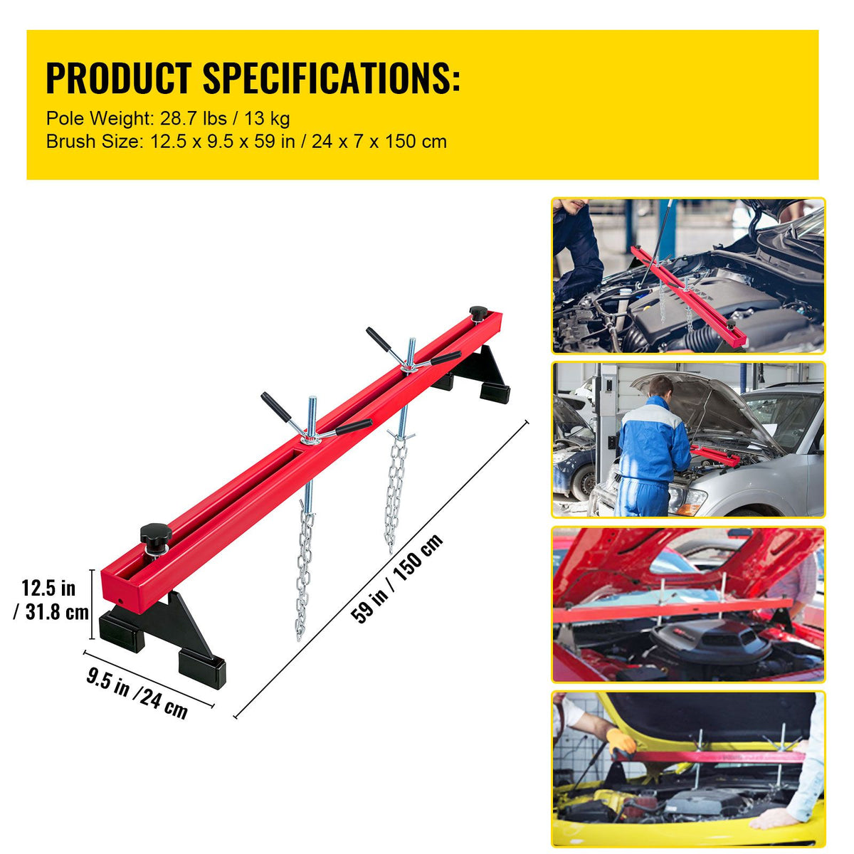 Engine Support Bar Engine Load Leveler 1100 Lbs Transmission w/ Dual Hook — product image 7