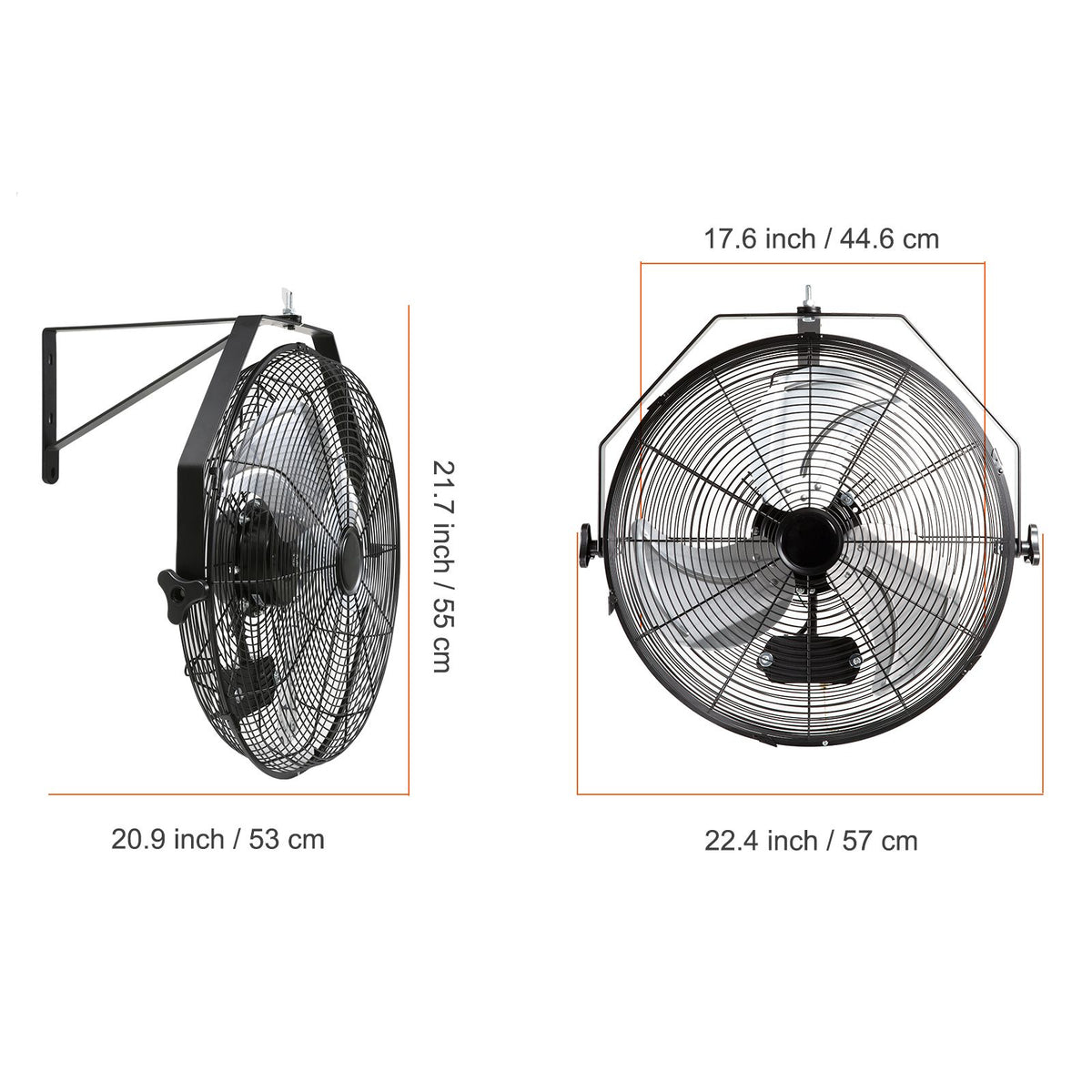 17.6-Inch Industrial Wall-Mount Fan – Three Speeds, IP44