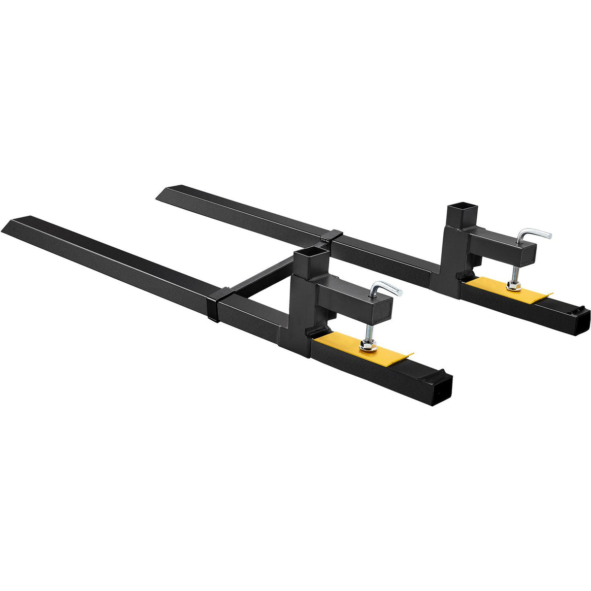 Pallet Forks, 907 kg Tractor Bucket Forks, 1490 mm Total Length Clamp on Pallet Forks with Adjustable Stabilizer bar, Heavy Duty Pallet Forks for Tractor A