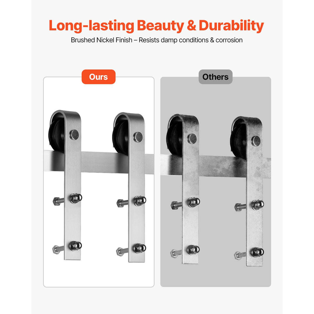 2000 mm Sliding Barn Door Hardware Kit for Single Sliding Barn Door Silver — product image 3