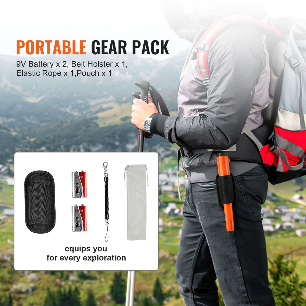 Metal Detector Pinpointer IP68 Waterproof Handheld Detector Wand with LCD — product photo 6