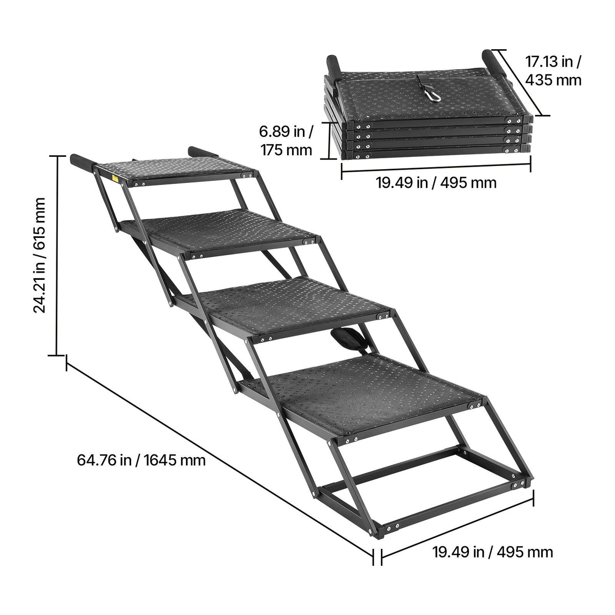 Four-Step Foldable Dog Car Stairs – 113 kg Supplier Load Rating