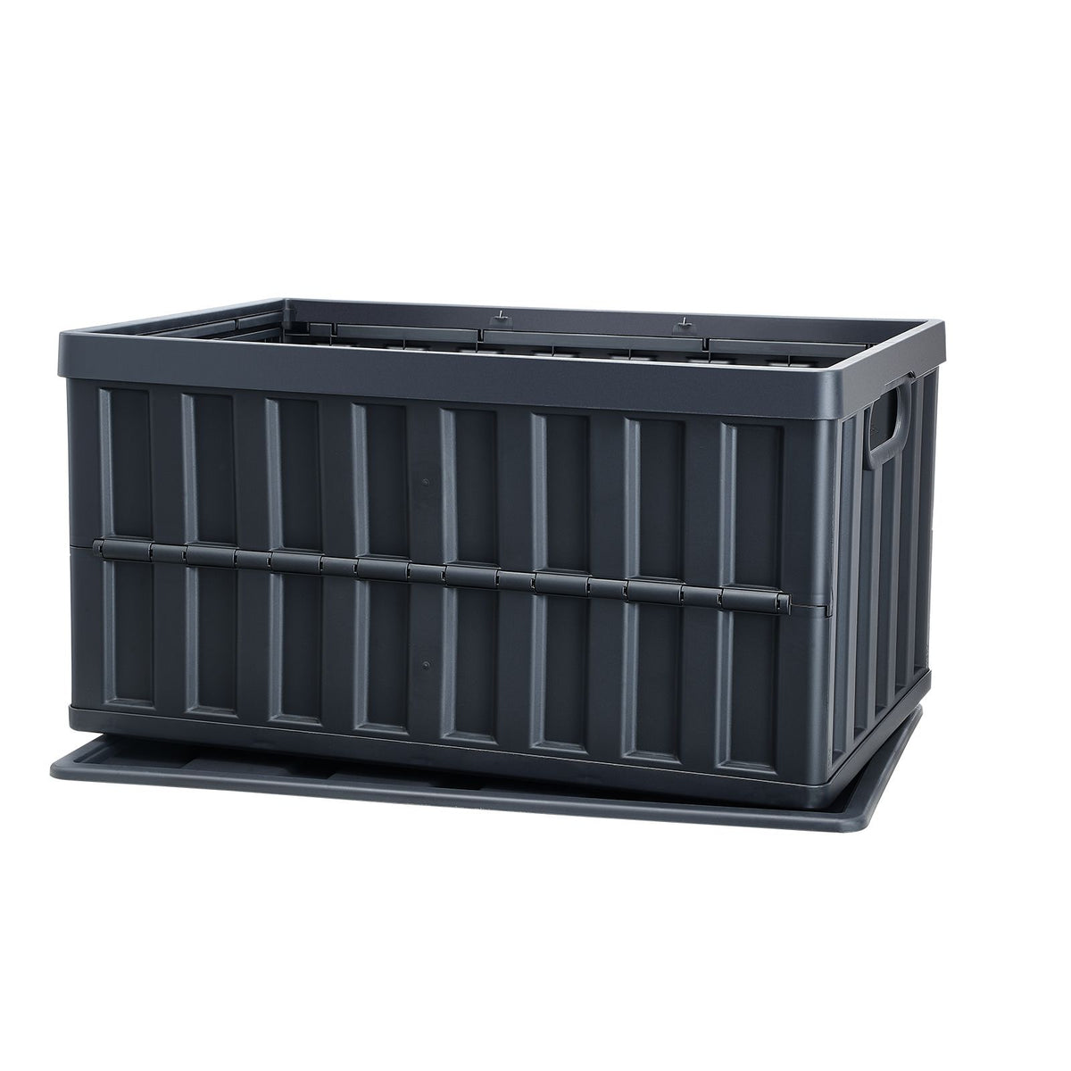 Collapsible Stackable Plastic Storage Bins with Lids - 3 × 65 L