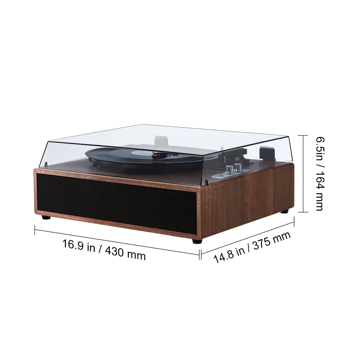 Bluetooth Vinyl Record Player 3-Speed Belt Driven Turntable 10W Speakers — product image 8