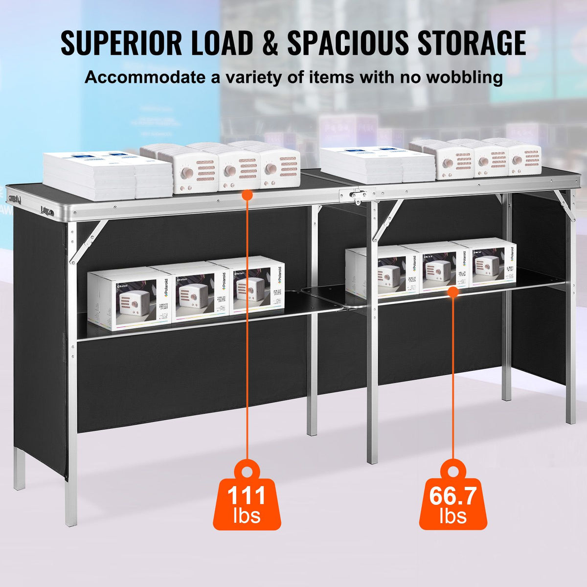 Extra Long Folding Portable Bar Table - Tradeshow Podium Table for Indoor — product image 3