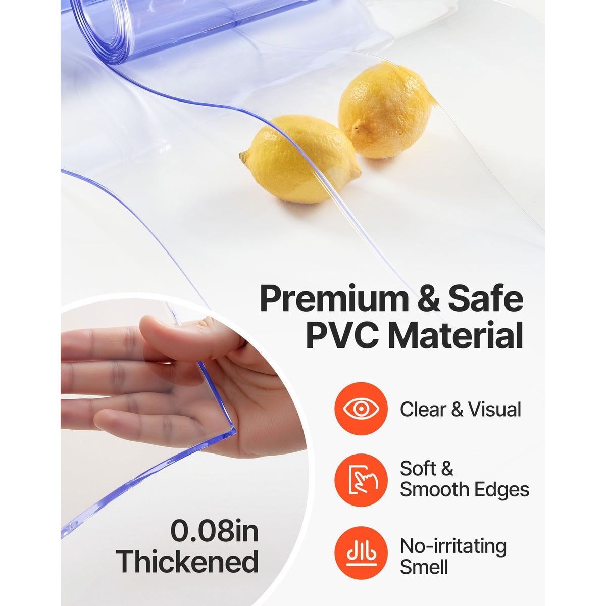 Strip Curtain PVC Door Curtain 244 x 244 cm Cooler Freezer Clear Plastic — product image 5