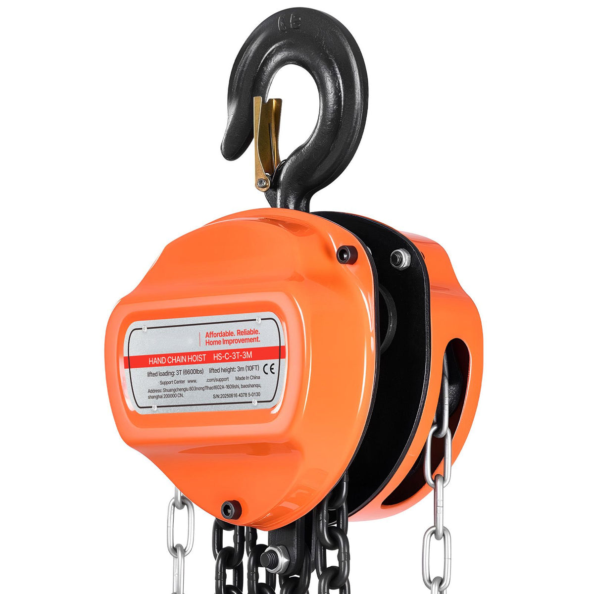 Hand Chain Hoist, 3 Ton Capacity, Manual Chain Block with Upgrade G80 Galvanized Chain, 3 m Lifting Height,… — product photo 11