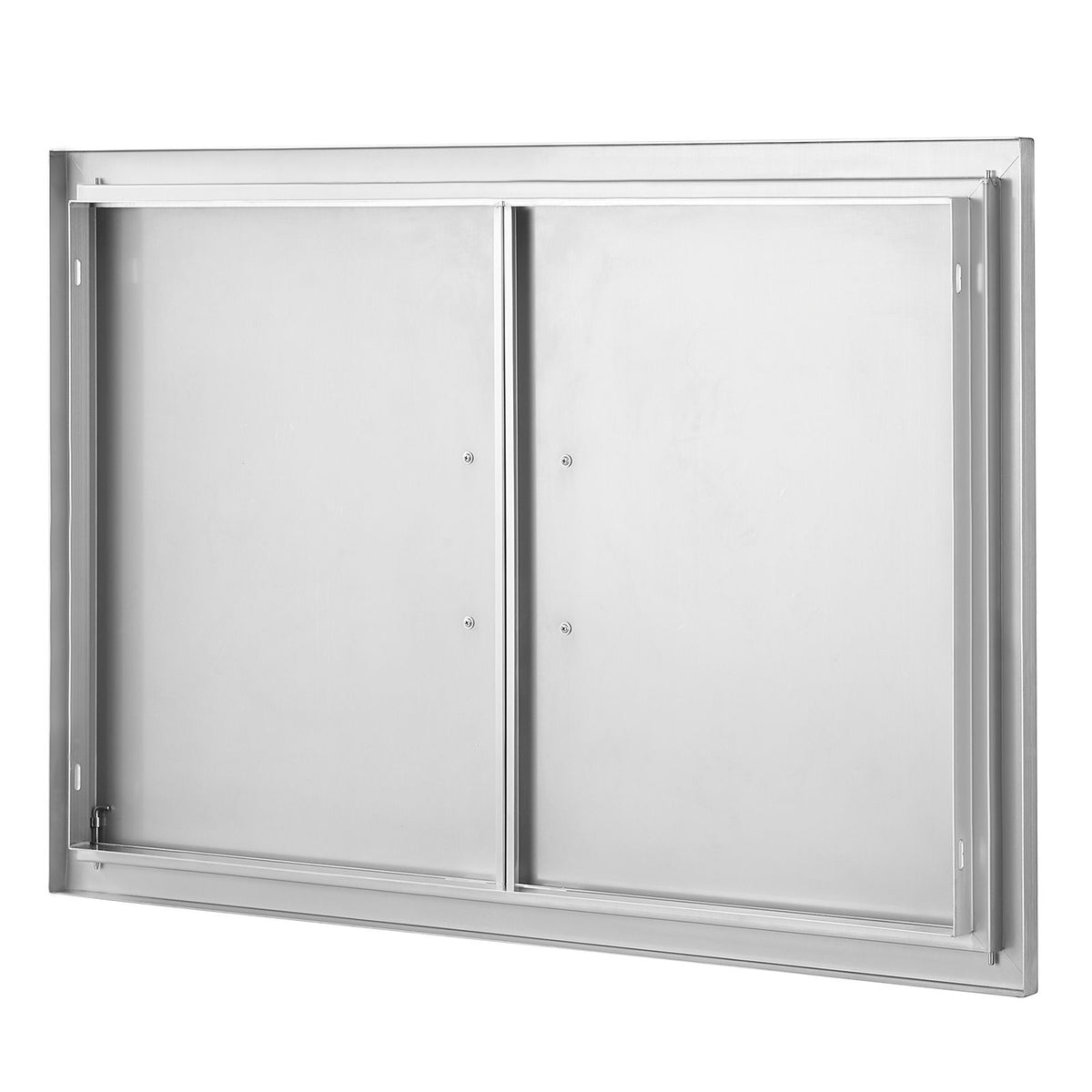 BBQ Access Door, 889x610 mm Double Outdoor Kitchen Door, Stainless Steel Flush Mount Door, Wall Vertical Door with Handles, for BBQ Island, Grilling Station, Outside Cabinet