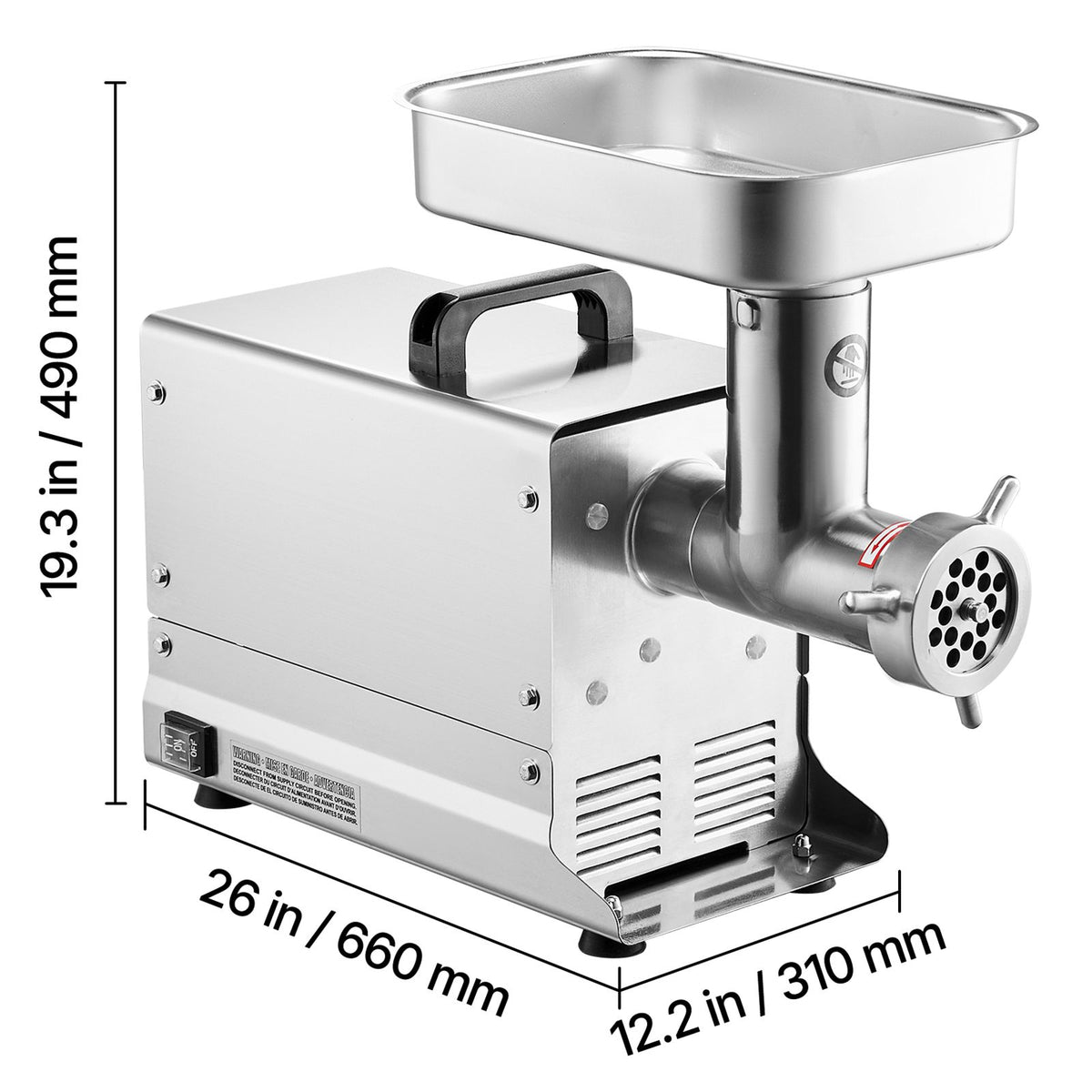 1100 W Commercial Electric Meat Grinder and Sausage Stuffer – 21 lb/min