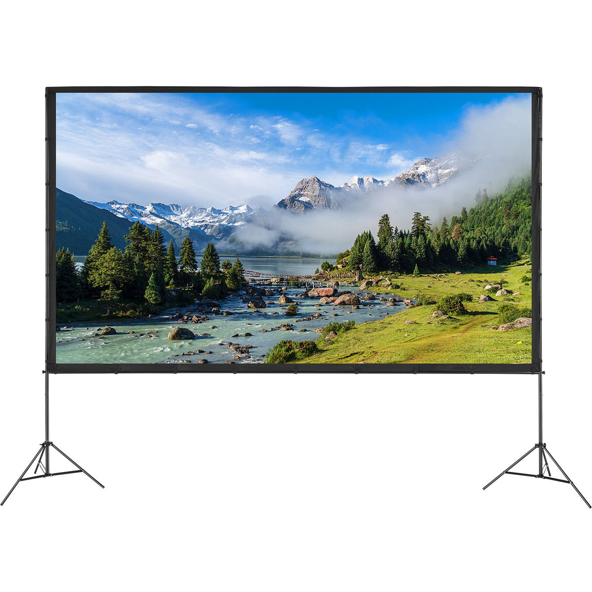 150-inch 16:9 Portable Projection Screen with Stand & Carry Bag