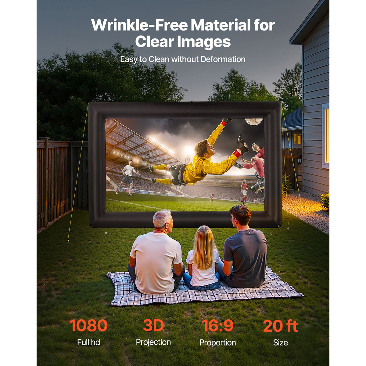 20 ft Inflatable Movie Screen 16:9 600D Movie Projector with Portable Bag — product image 2