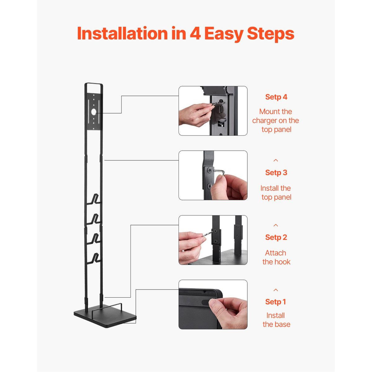 Freestanding Vacuum Storage Stand with 4 Hooks – Compatible with Selected Dyson Models