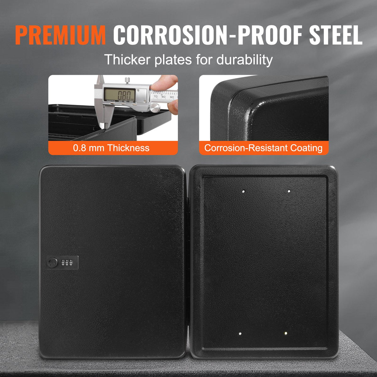 48-Key Wall-Mounted Steel Cabinet with Combination Lock