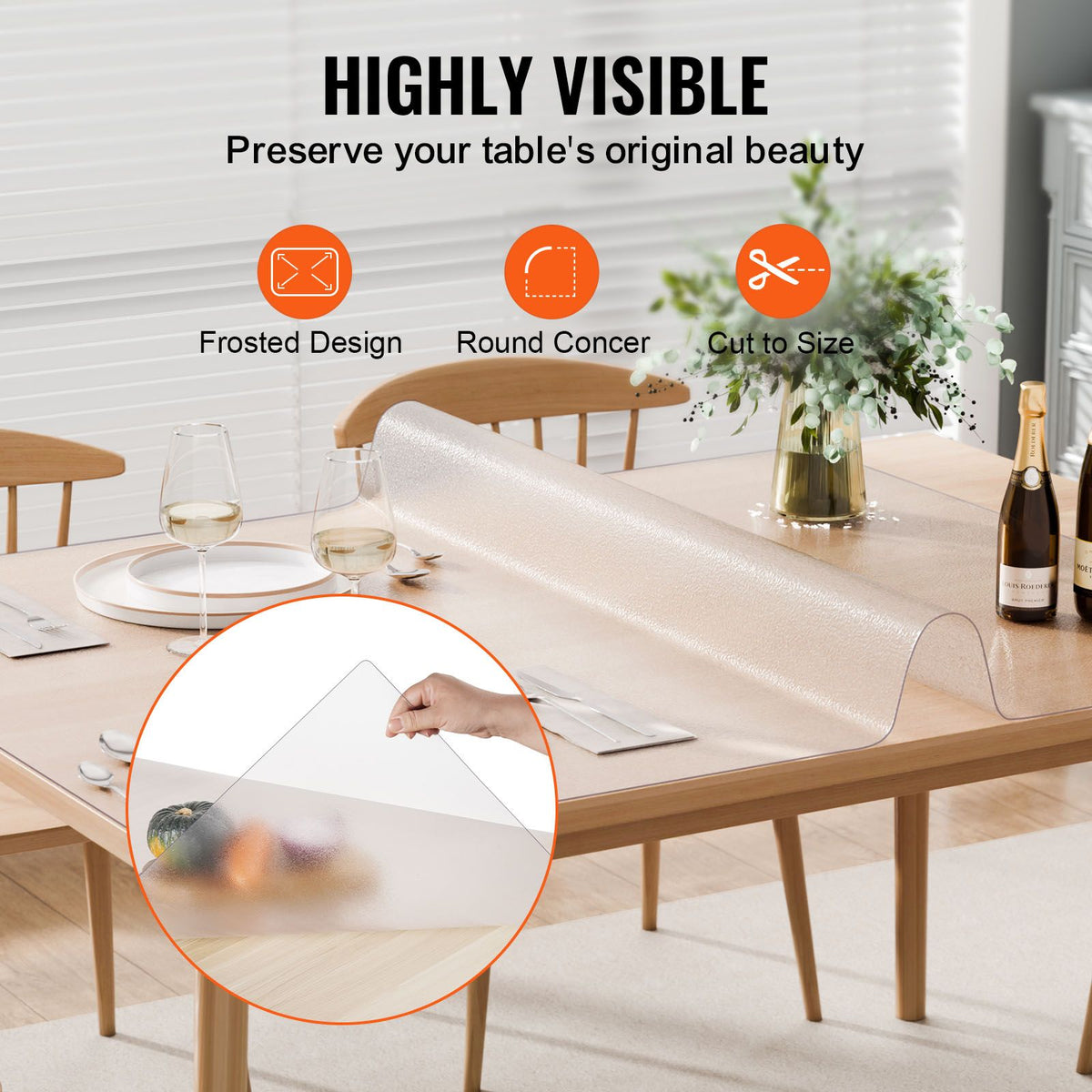 Plastic Table Cover, 36 x 60 Inch 1.5 mm Thick Frosted Table Protector, Rectangle PVC Desk Mat, Waterproof &… — product photo 5