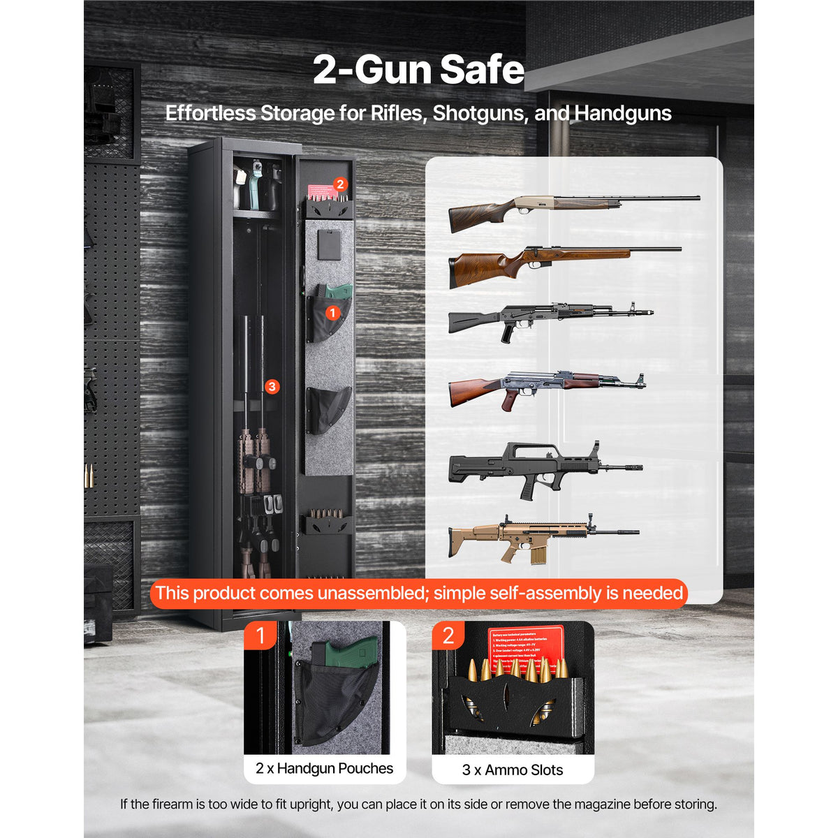 Cold-Rolled Steel Rifle & Pistol Security Cabinet with Keypad & LED Light — product image 2 of 12