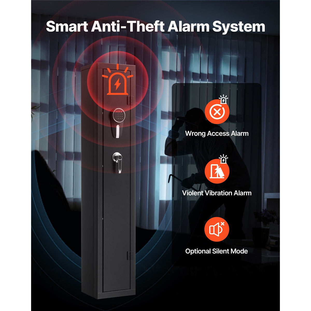 Cold-Rolled Steel Rifle & Pistol Security Cabinet with Keypad & LED Light — product image 4 of 12