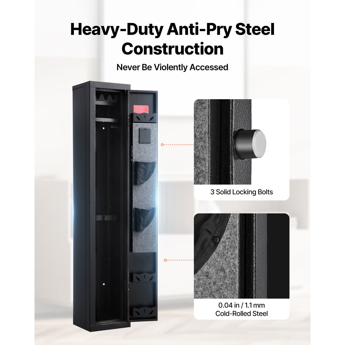 Cold-Rolled Steel Rifle & Pistol Security Cabinet with Keypad & LED Light — product image 5 of 12