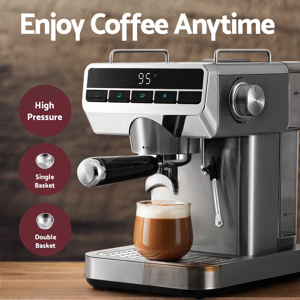 Devanti Wet-Dry Vacuum Mop + CM06 Espresso Coffee Machine