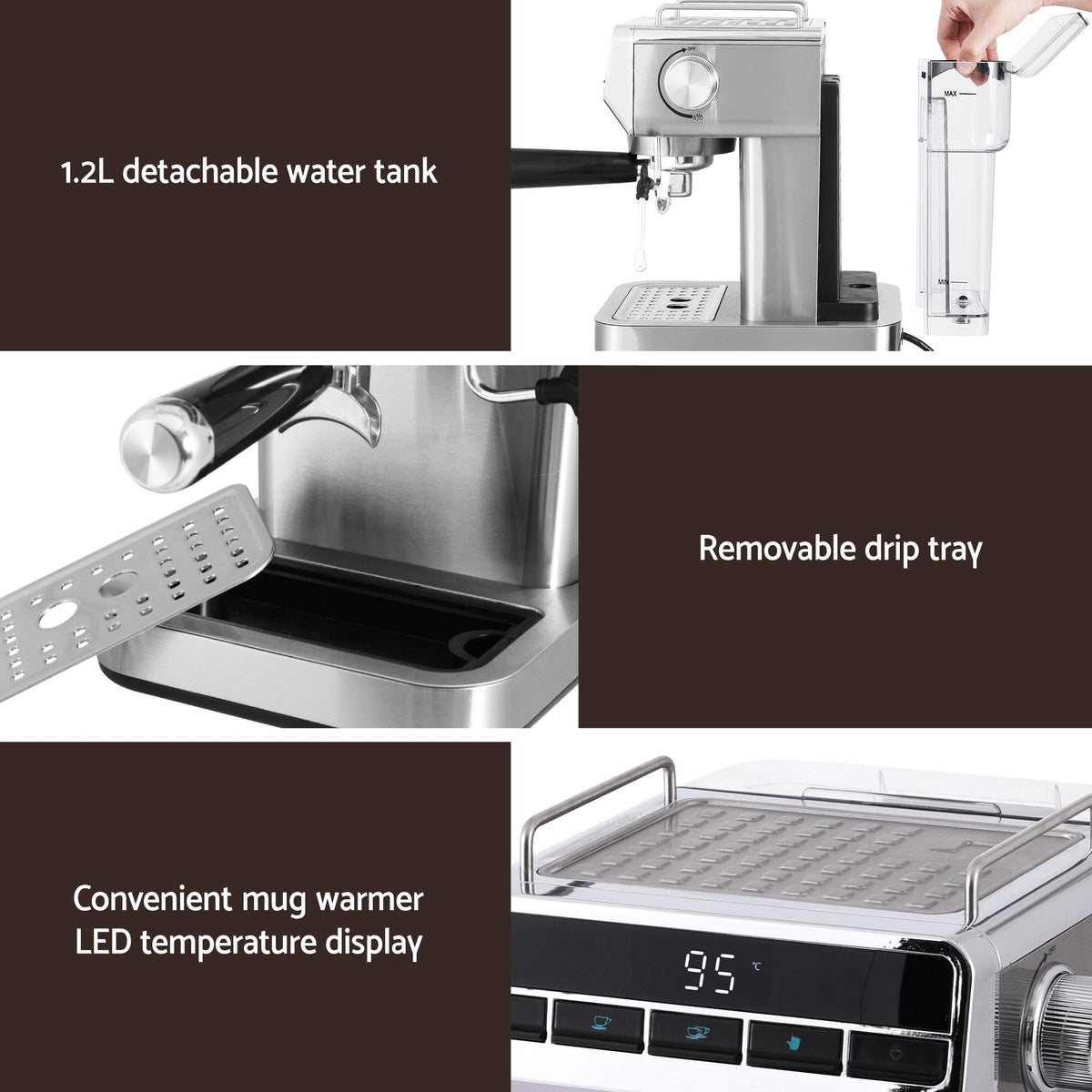 Devanti Wet-Dry Vacuum Mop + CM06 Espresso Coffee Machine