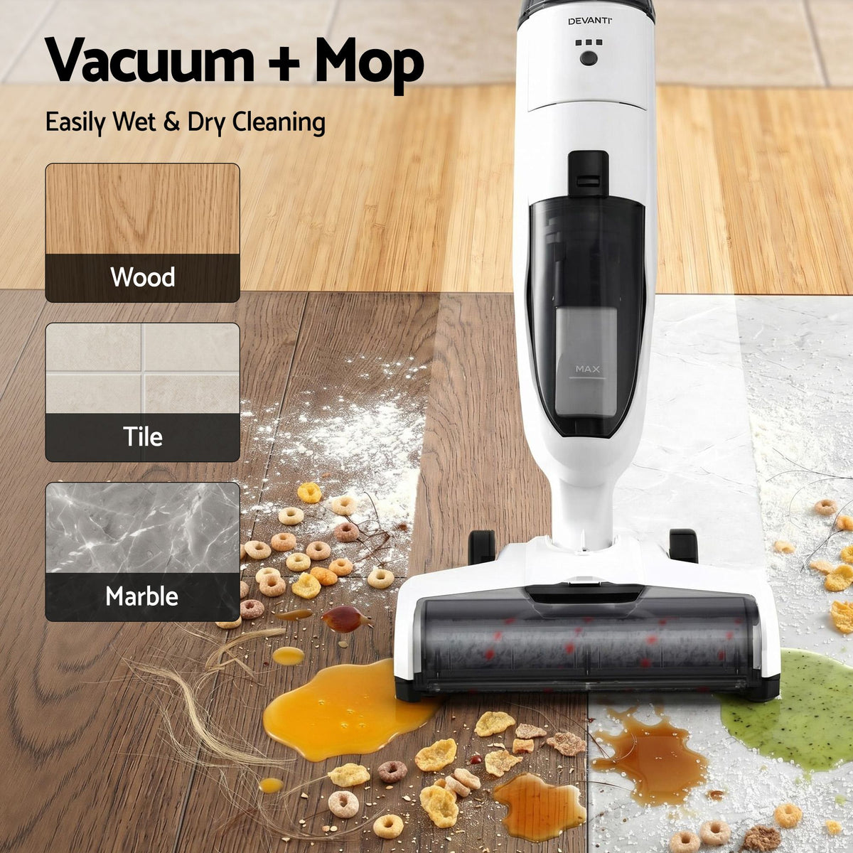Devanti Wet-Dry Vacuum Mop + CM06 Espresso Coffee Machine
