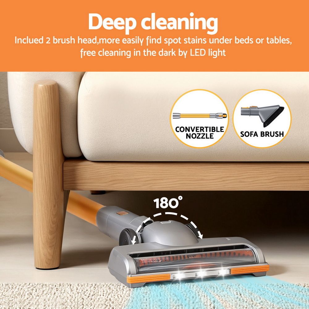 Devanti 300 W Cordless Self-Standing Stick Vacuum Cleaner – Gold