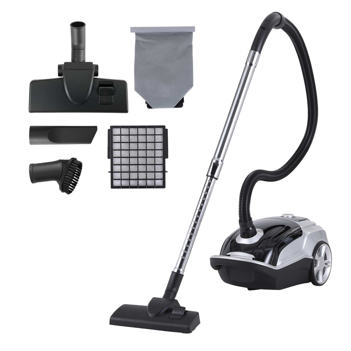 Devanti Bagged Canister Vacuum Cleaner – Black, 2000W